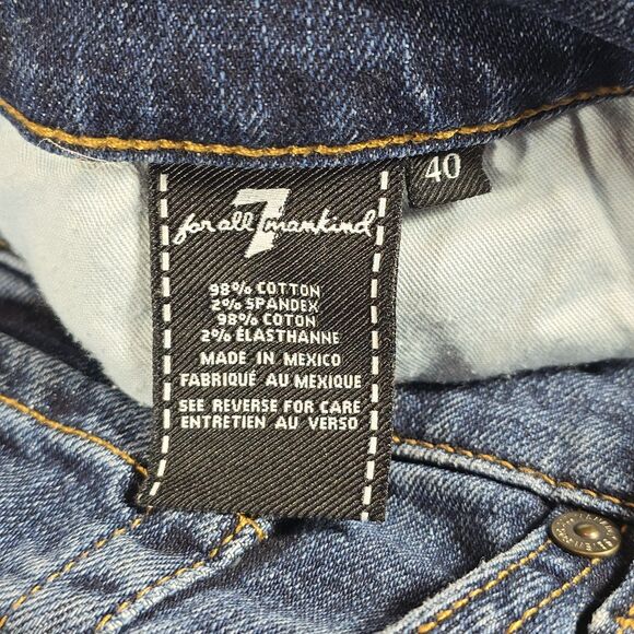 7 For All Mankind Austyn Jeans Mens 40x32 Relaxed Straight Dark Wash Stretch - Picture 6 of 10